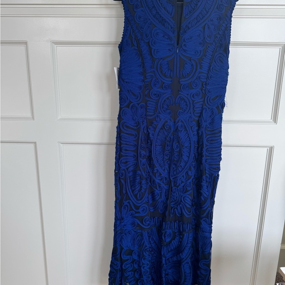 JS COLLECTIONS sleeveless dress, royal blue, and black elegant - Picture 2 of 6